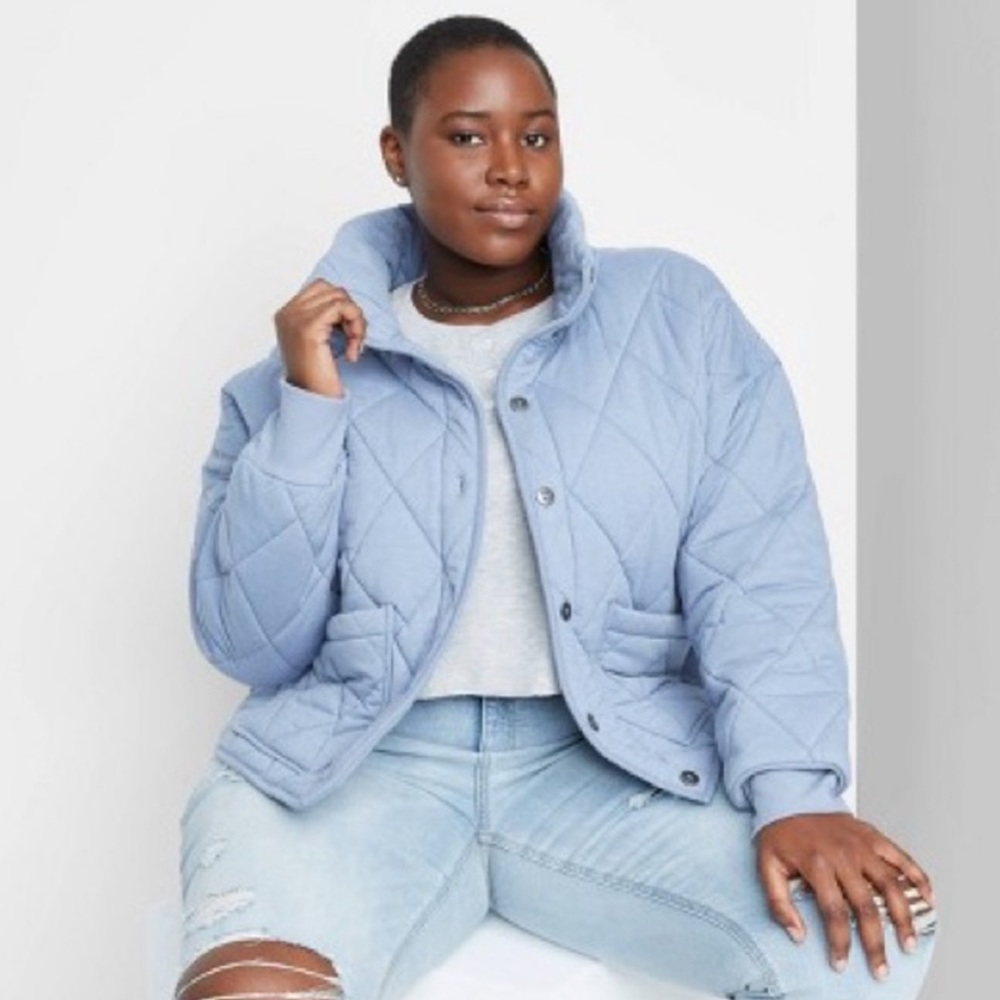 Baby Blue Wild Fable Quilted Jacket